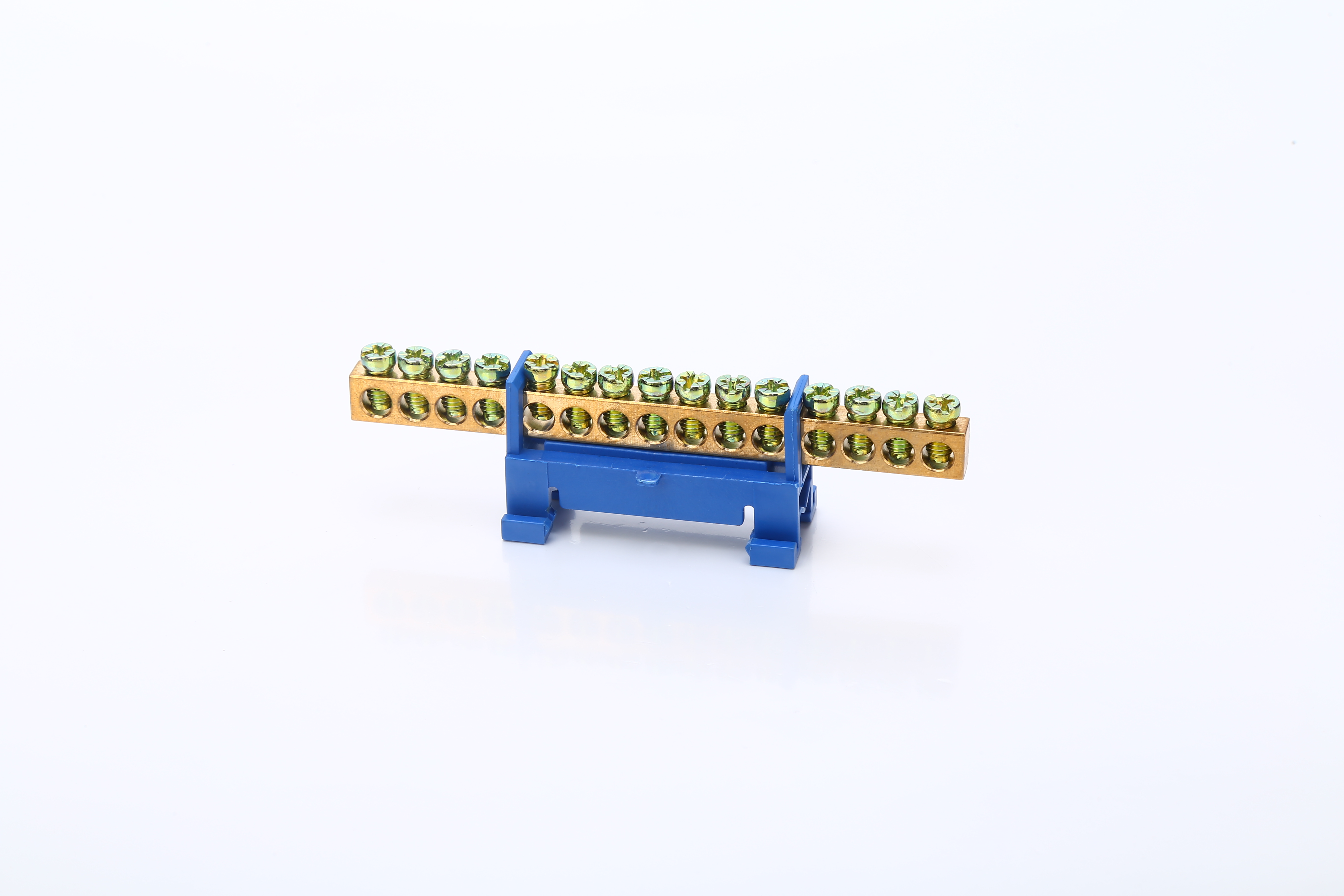 Connecteur en laiton à vis bleue Bornier de Rail Din Blocs de terre et neutres Boîte de distribution à 15 voies Bornier en cuivre