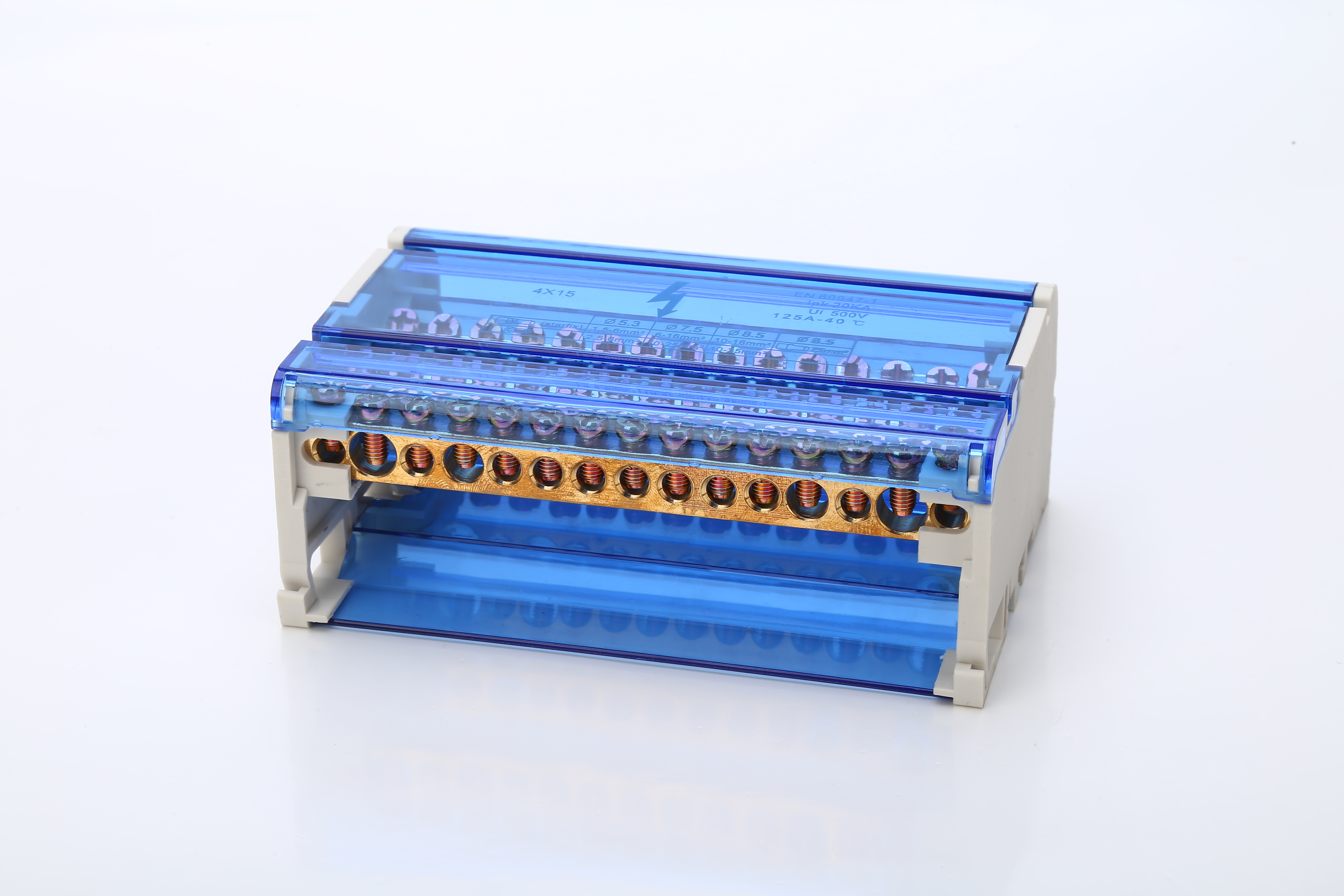 4P-15 Din Rail borniers modulaires connexion à vis bloc de Distribution d'énergie boîte universelle fil électrique jonction
