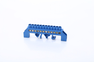 Bornier à vis bleu 12 positions bande de connecteur fil de Distribution électrique borne en laiton à vis