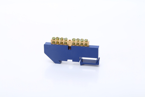 Connecteur en laiton à vis bleue Rail Din bornier en cuivre blocs de terre et neutres bornier de boîte de Distribution 8P